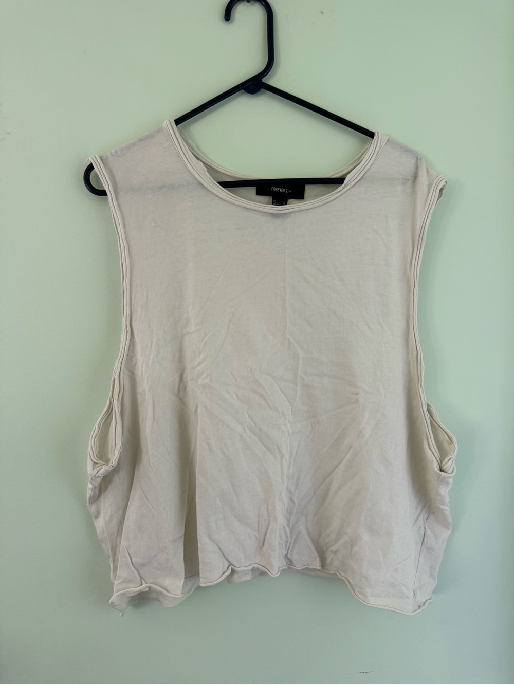 Forever 21 Light White Boxy Muscle Tank